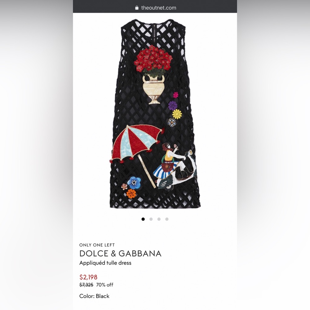 D&G black dress DOLCE & GABBANA
Tulle dress with appliqué size 40 or M